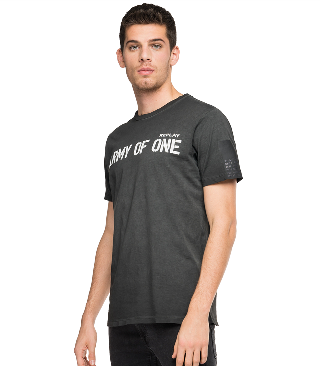 ガーメントダイコットンジャージーARMY Tシャツ 詳細画像 ブラック 3